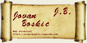 Jovan Boškić vizit kartica